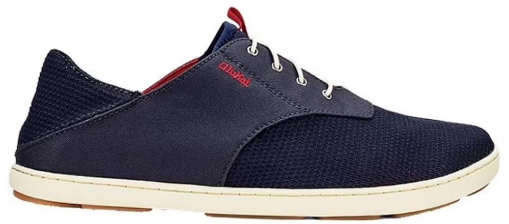 OluKai Nohea Moku No Tie Boat Shoes Slip On Flat Quick Dry Navy Red 14